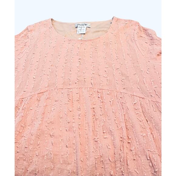 PAISLEY VINE BELL SLV RND NECK MIDI FIT & FLAIR WAIST DRESS, WOMENS-L-SOFT PINK - Picture 7 of 12